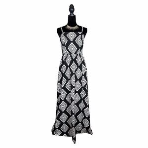 Lily Rose Black and White Geometric Maxi Dress